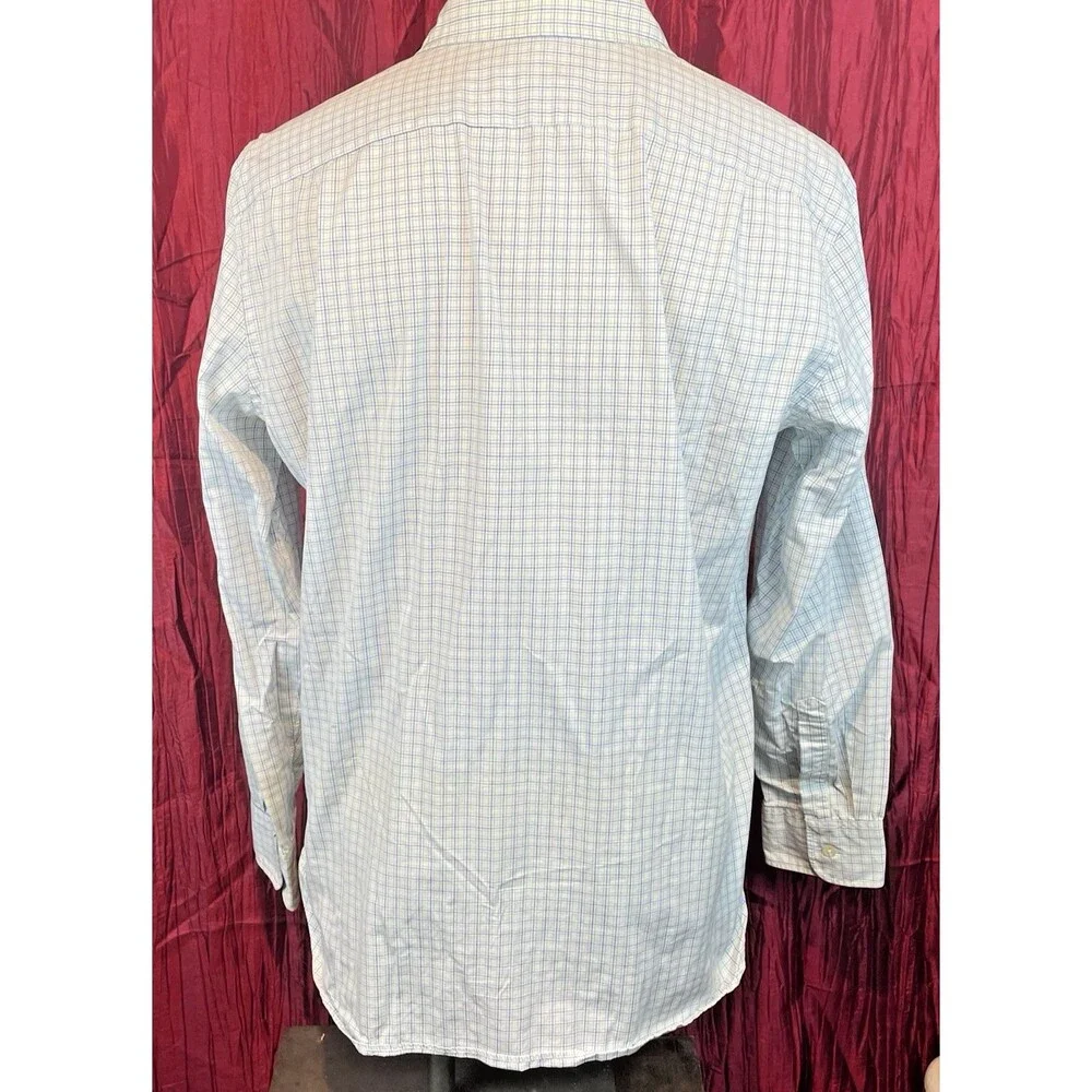 Mens J Crew Blue/White Check Cotton Oxford LS Casual Shirt sz Lg